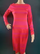 SIZE M PROJECT RUNWAY Knee Length Striped Dress MADE USA INVPV576