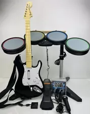 New ListingPlaystation PS3 PS4 PS2 Rock Band Bundle Guitar Controller Drums Set Dongles Mic