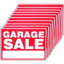 10 x GARAGE SALE SIGN 9 x 12 INCH SIZE DURABLE WEATHERPROOF Yard Estate Moving