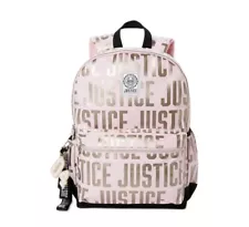 Justice Girls’ Backpack with Free Lanyard Metallic Pink