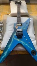 Hot Sale Factory Aged Dimebag Darrell The Dean From Hell Blue Electric Guitar Fs