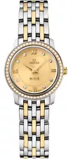 Omega De Ville Prestige Champagne Dial Gold & Steel Womens Dress Watch For Sale