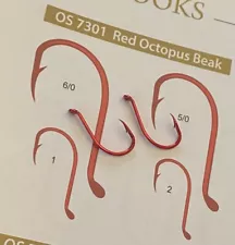 25) red octopus beaker Stinger hooks (salmon steelhead trout) #8-2 (model 7301)