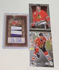 Chris Chelios Ultimate Signed Jumbo 2 Color Patch /15 (2) Base (3) Card Lot!