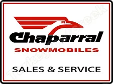 Chaparral Snowmobiles Sales & Service 9" x 12" Metal Sign