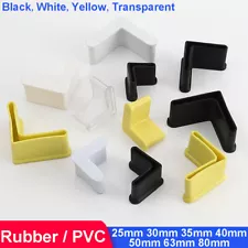 Furniture Angle Iron Foot Pads Rubber / PVC L Shaped Rubber Leg Covers 25mm-80mm