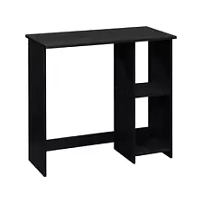 New ListingSmall Space Writing Desk with 2 Shelves, True Black Oak Finish