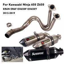 For Kawasaki Z650 Ninja 650 2012-2023 Muffler Tips Header Pipe Exhaust System (For: 2012 Kawasaki)