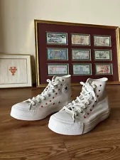 Size 11 - Converse Chuck Taylor All Star Lift Platform High Embroidered Hearts -