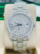 Rolex Datejust 41 126300 Full Custom Diamond Pave Set Baguette Dial UNWORN B/PPR