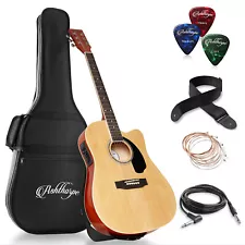 OPEN BOX - Full-Size Cutaway Thinline Acoustic-Electric Guitar w Bag