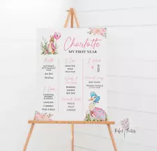 Personalised 1st Birthday Flopsy Rabbit Milestone Board, 1st Birthday Foam Board