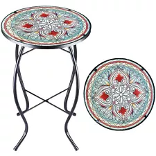 Patio Side Table Outdoor Mosaic Table Accent Coffee Tableend Table Small Porch P