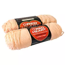 Red Heart 4-Ply Yarn Sea Coral 246, 2 Skeins, 4 ply Acrylic Vintage Handknitting