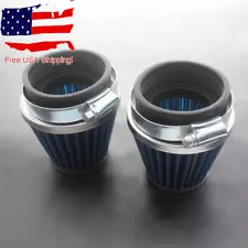 2 Pcs 54mm Universal Tapered Chrome Pod Air Filters for Motorcycle Cafe Racer