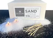 10 Lb White Unscented Pearled Candle, Sand Candle, Long Lasting Powder Candle, R