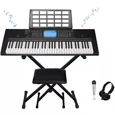 Technical Pro 61 Keys Electric Piano Keyboard With Stand Seat Mic Headphones