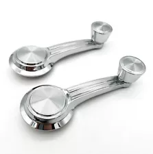 Pair Chrome Inside Door Window Crank Handles For 1965-66 Chevy Impala & Bel Air (For: 1965 Chevrolet)