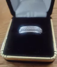 mens 10k white gold diamond wedding bands used