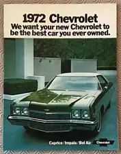 CHEVROLET CAPRICE Impala BEL AIR USA Car Sales Brochure 1972 #1612 For 1972