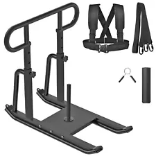 Weight Sled Fitness Sled with Push-Pull Handles - Height Adjustable - Heavy-D...