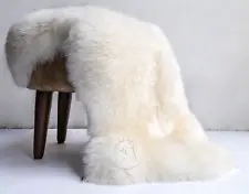 Real Sheepskin Rug Natural White - Size 2 x 3' Lambswool