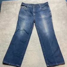 Vintage Jordache Mens Jeans 39x29 Horse Head Blue Denim Washout Straight Leg 80s