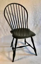 American Bow Back Windsor Chair 1796-1810 Signed Amos Denison Allen Windham CT