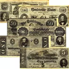 Confederate Currency Set A B C & D