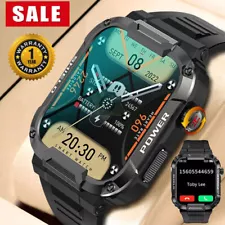 Military Smart Watches for Men Bluetooth Call Receive IP68 Rugged Smartwatch