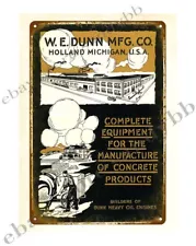 W. E. Dunn Mfg.Co.Equipment for Manufacture Concrete Products tools mechanic