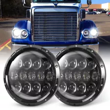 For Freightliner Coronado 2001-2016 Round 7" LED Headlights Turn Signal Halo DRL