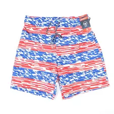 SPEEDO XL 36 38 AMERICAN FLAG PATRIOTIC BLUE RED UV SWIM TRUNKS SHORTS MENS NWT