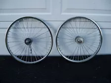 20" Lowrider Bicycle wheel set, Chrome, coaster brake, 48 spokes, cleaned/lubed