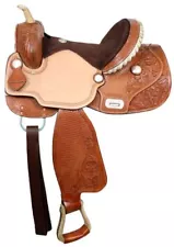 Flex Tree Barrel Saddle with Floral and Basketweave Tooling 15" 16" NEW