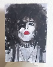 ACEO Paul Stanley KISS 1/1 ATC Original Painting Thayer Art MUSIC Rock Icons