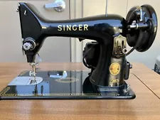 Vintage Singer Model 15 Sewing Machine (With cabinet and original pedal)