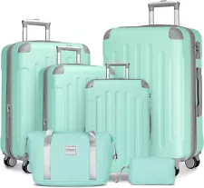 LARVENDER Luggage Sets 6 Piece, Expandable Luggage Set Clearance for Women