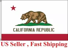 California Flag 3x5ft CA State Republic Bear Big flags Vivid Color, 150D Premium