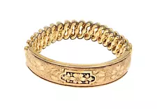 Vintage Carmen DFB Co Yellow Gold-Filled Floral Expansion Bracelet *NEEDS REPAIR