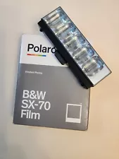 New Sealed Polaroid (expired) SX70 B&W Film + Flash Bar