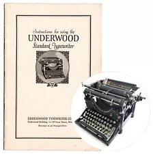 Underwood No.5 Typewriter Instruction Manual Antique Vtg Repro User Standard