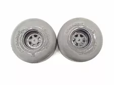 2x DE Racing 1/10 Buggy Size Rear Drag Tires & 12mm Hex Wheels Slicks Used