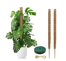 2 Pack Bendable Moss Pole 28 Inch for Climbing Plants, Support Stakes - Sticks