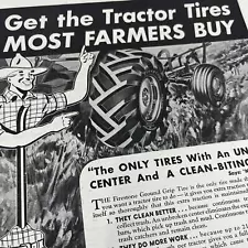 1943 Firestone Tractor Tires 10x13 Magazine Advertisement FL6-7