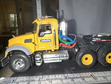 First Gear 1:50 Mack Granite MP semi tractor w/ Lowboy Damaged KOMATSU (C13)