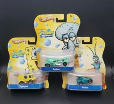 2013 Hot Wheels Spongebob SquarePants Squidward & Plankton Nickelodeon Lot Of 3