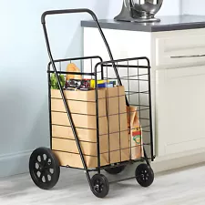 Heavy Duty Foldable Shopping Cart Utility Rolling Basket Portable for Grocery