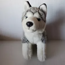 Toys 'R Us Plush Husky Dog Siberian Husky 9" Sitting Gray White Dog Puppy