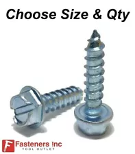 Hex Washer Head Self Tapping Sharp Sheet Metal Screws Zinc (All Sizes & Qtys)